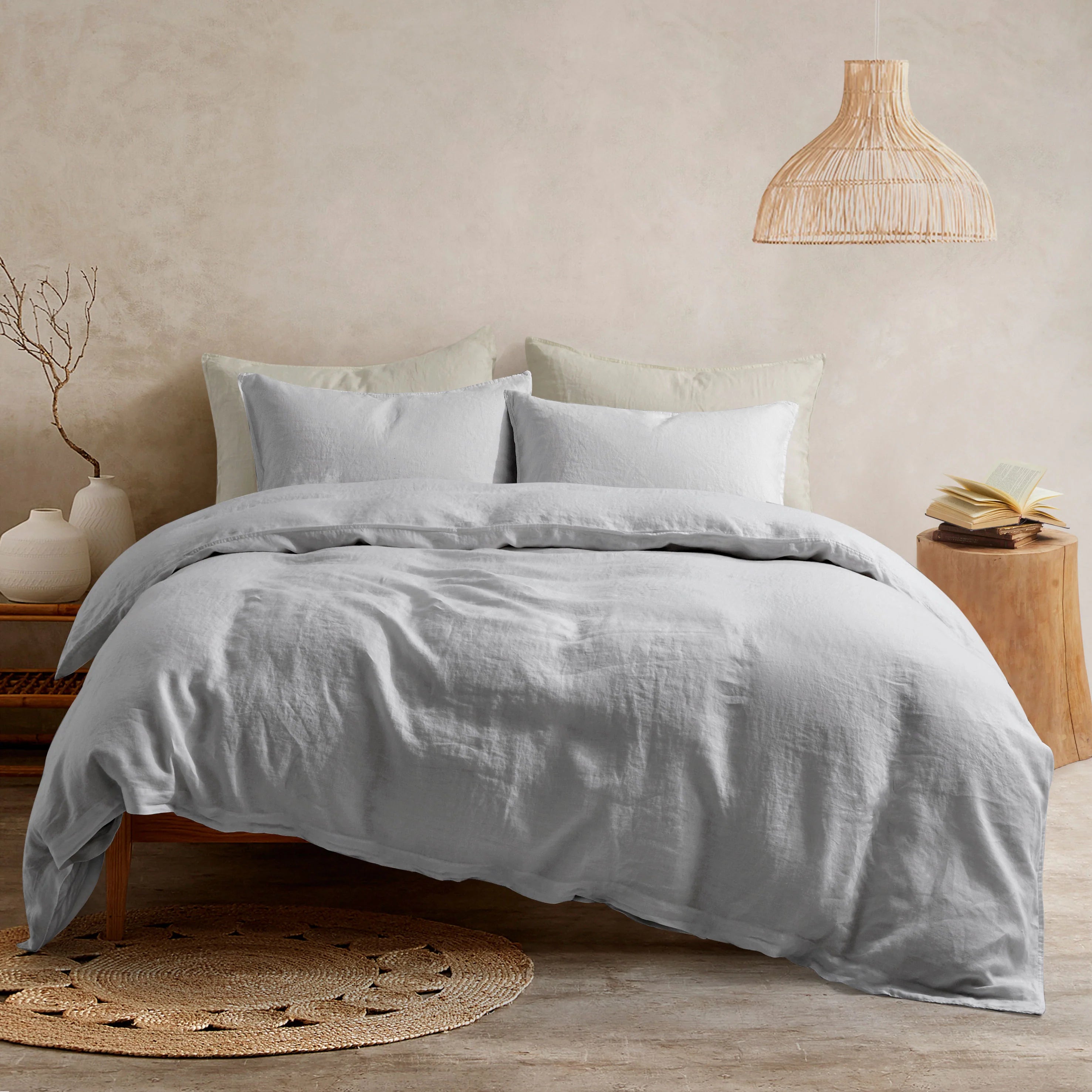 King Size Luxury Bedding Bundle: Bespoke French Linen Sheet Set & Duvet Cover Set