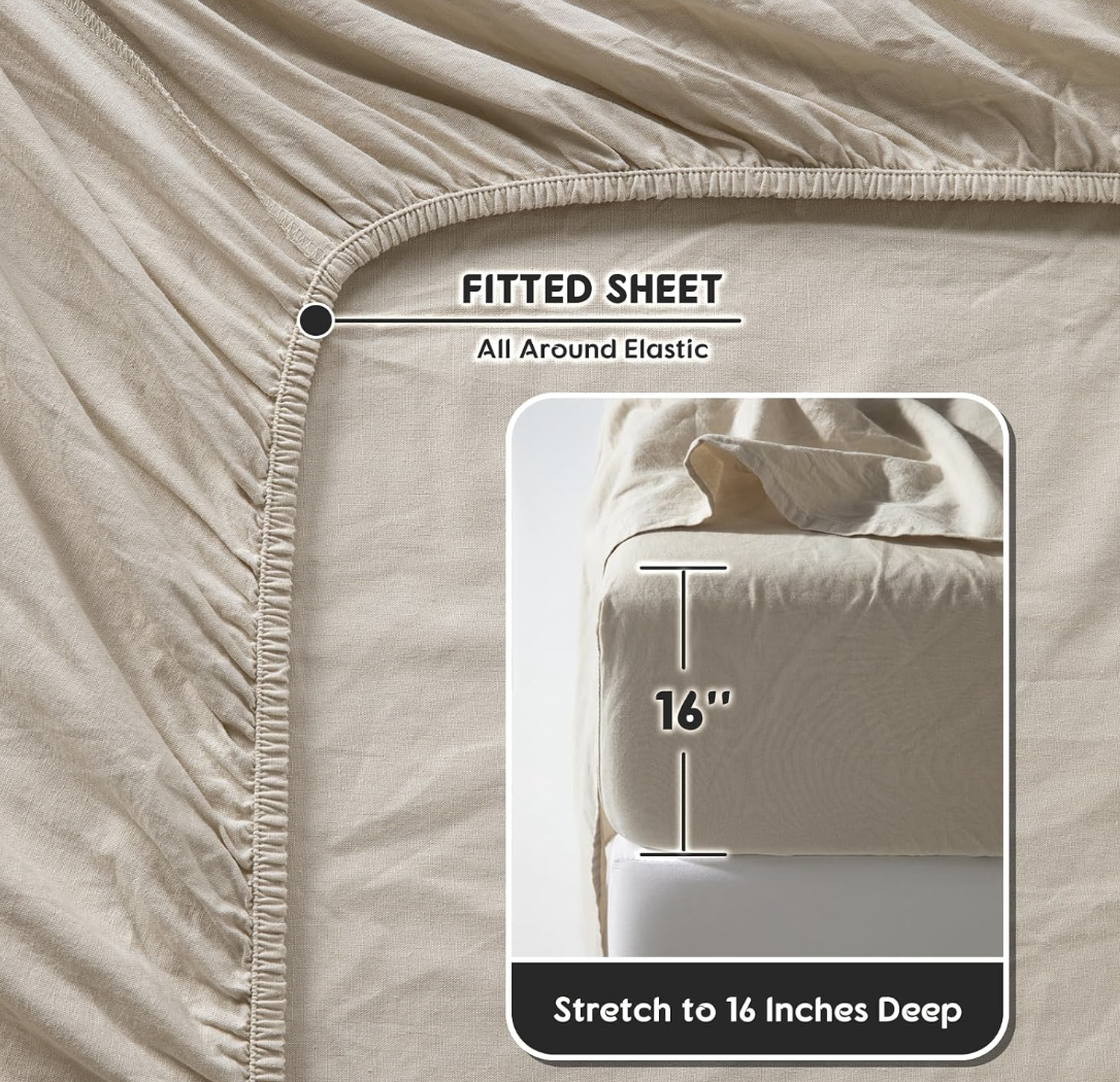 Luxury Bespoke Handcrafted 100% Pure French Linen Sheet Set