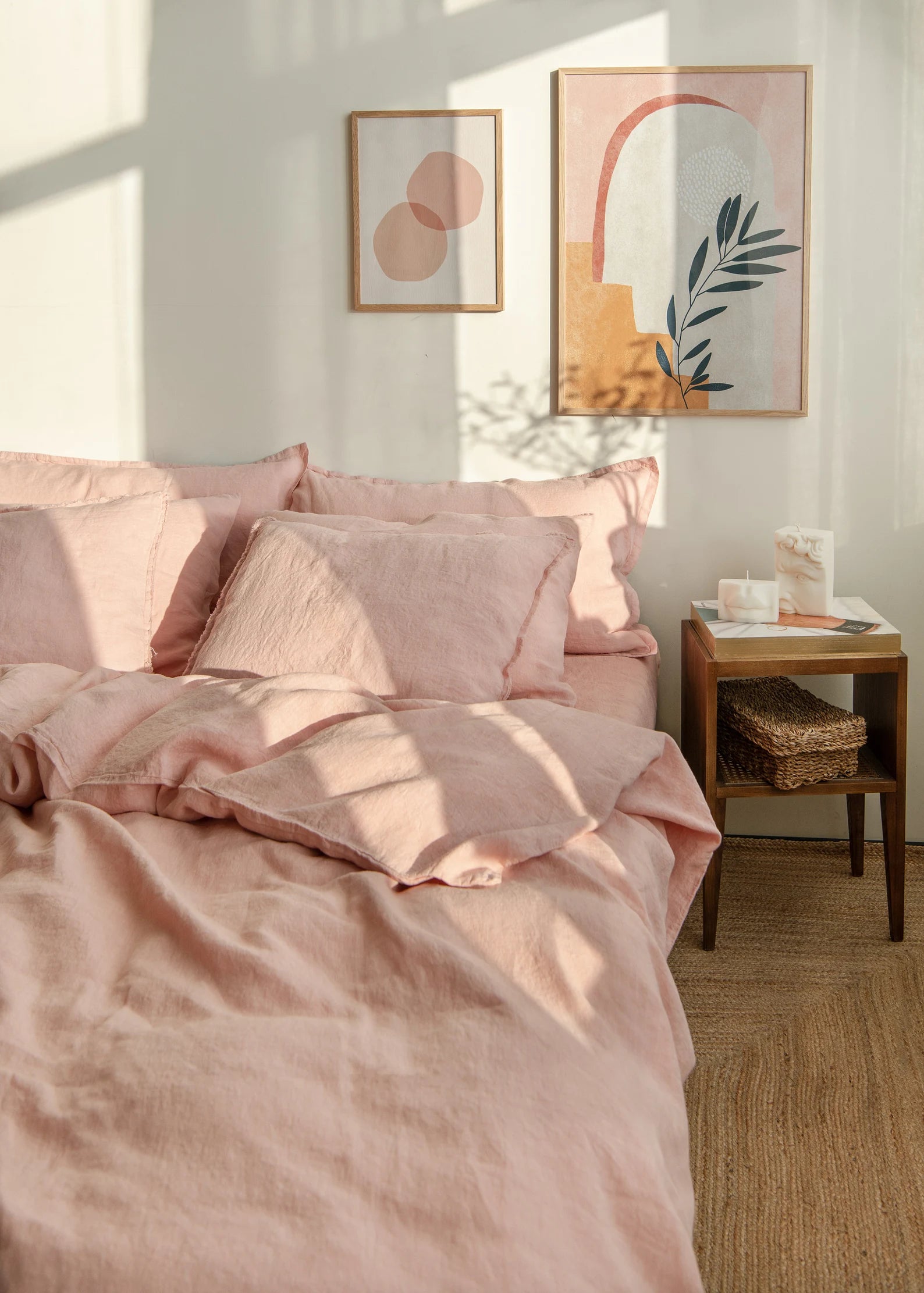 Limited Edition Bespoke Blush Pink: 100% Pure Linen Bed Sheet Set